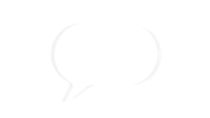 Abstract communication concept featuring an empty speech bubble on a white background.