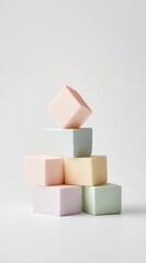 Obraz premium Pastel colored cubes stacked