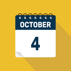october 4 calendar icon vector illustration with design