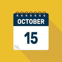 Fototapeta premium october 15 calendar icon vector illustration with design