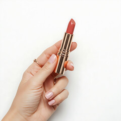 lipstick in hand