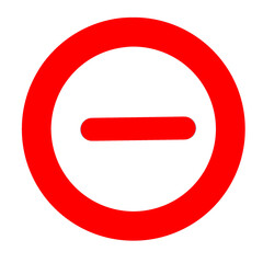 Red Minus Sign in Circle Icon – Remove or Prohibition Symbol