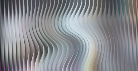 Abstract wavy vertical lines with silver and pastel hues
