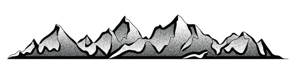 Imitation of a mountain landscape, noisy stippled grainy texture, banner