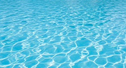 Obraz premium Crystal clear blue water surface with shimmering light reflections, a refreshing and inviting background