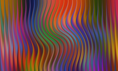 Abstract colorful background with vertical wavy lines and curves