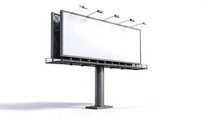 Obraz premium Blank billboard, modern style, isolated on white