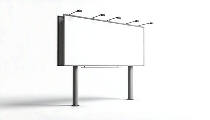 Obraz premium Blank billboard on light gray metal supports