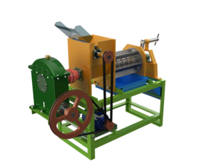 Advanced Efficient Industrial Coconut Milk Extractor Press Juicer Machine for Food Processing Plant. High-Resolution Isolated Asset on Transparent Background. Modern Juice Production Technology.