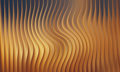Abstract wavy vertical lines with golden and brown hues in center