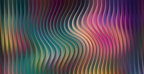 Abstract wavy vertical lines with vibrant color gradient