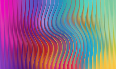 Abstract wavy rainbow texture with vertical lines and light