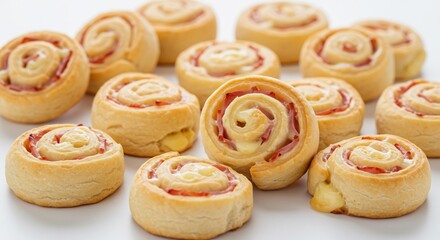 Golden pastry swirls gleam brightly delicious appetizer. AI Generated
