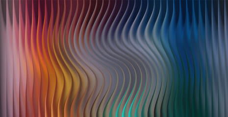 Colorful abstract wavy vertical lines with gradient