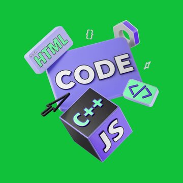 3D rendering of programming languages and code concept.