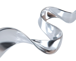 Abstract silver ribbon in motion