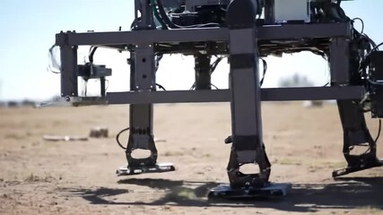 Robotic mobility demonstration with advanced bipedal walking machine in action