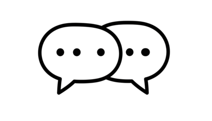 Two overlapping speech bubbles