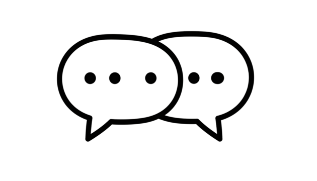 Two overlapping speech bubbles