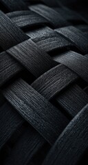 Dark Woven Texture Abstract Background Material Close Up.