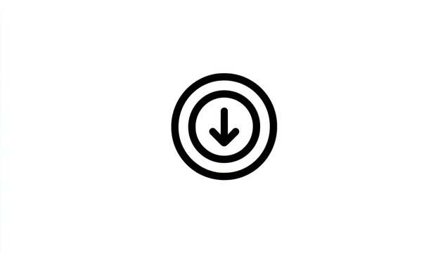 Download icon, black, simple, circular, double ring - Powered by Adobe
