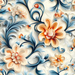 Seamless tile patterns combining cultural, modern, and botanical inspirations for commercial vector.