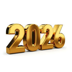 Luxurious Gold 2026 Numbers &mdash; Metallic New Year Numerals

