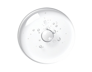 Clear serum drop, glossy surface