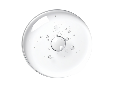 Clear serum drop, glossy surface