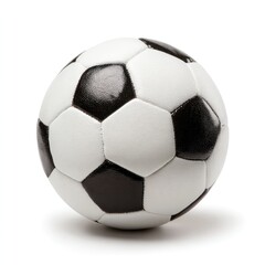 Soccer ball, white and black, hexagonal panels, isolated