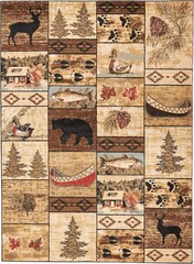 Brown bear reindeer  American  style carpet pattern