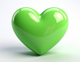 キャンディのようなハートアイコン 黄緑 CG画像素材