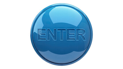 Fototapeta premium Blue Enter Button with Glossy Effect for Website or Application Interface Design