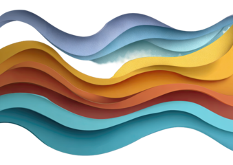 Abstract wavy layered colors