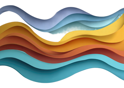 Abstract wavy layered colors