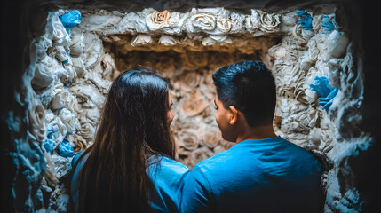 by AI assistant through virtual proposal scene inside immersive romantic setting