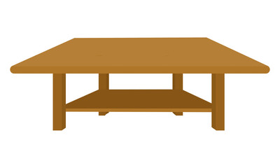 Cute illustration of a minimalist wooden coffee table