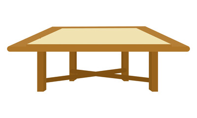 Simple cute flat illustration of a wooden table
