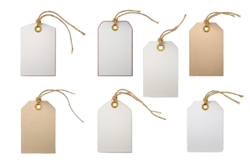 Blank price tags arranged in a grid