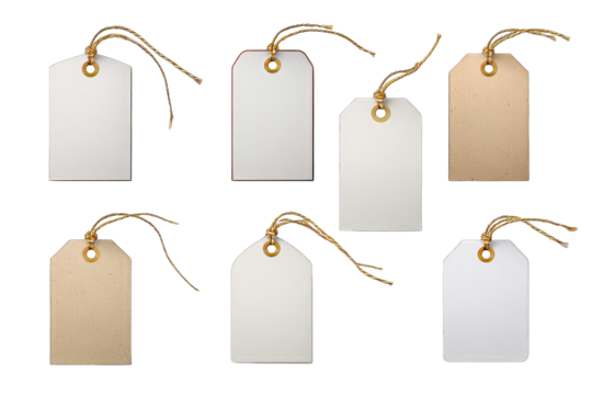 Blank price tags arranged in a grid