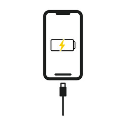 スマホの充電が切れたベクターイラスト