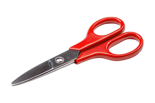 Red scissors on a black background