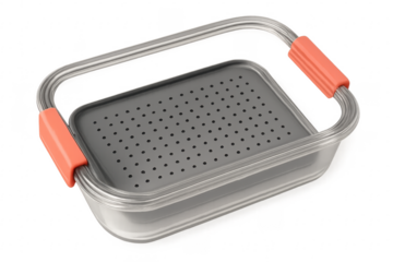 Dish drainer with transparent background, simplifying kitchen organization