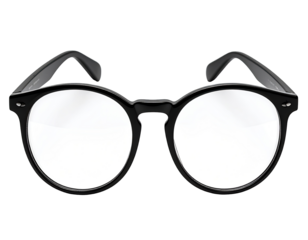 Black round eyeglasses