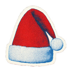 PNG Festive Santa hat illustration.