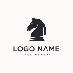 chess horse logo vector design. creative logo