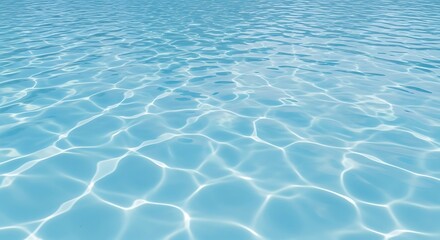 Fototapeta premium Crystal clear blue water surface with shimmering sunlight patterns reflecting from below