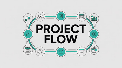 Project flow diagram workflow management process chart roadmap timeline visualization strategy planning guide