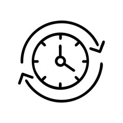 clock time outline icon