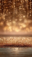 Golden bokeh, glitter, background